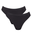 SLOGGI GO SENSE - Tanga s vysokou nohou (2 ks) - ultra mäkké a neviditeľné Sloggi BLACK M