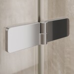 Mereo Sprchovací kút, Novea, štvorec, zalamovací, 100x100 cm, chróm ALU, sklo Číre, dv. pravé a pevný diel CK13833ZP