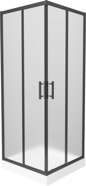 MEXEN/S - Rio sprchovací kút štvorec 80 x 80, dekor, čierny + vanička Rio vrátane výpuste 860-080-080-70-30-4510