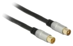DeLock čierny / Anténny kábel IEC / RG-6/U / 75 Ohm / 2 m / Premium, pozlátené konektory (88946)
