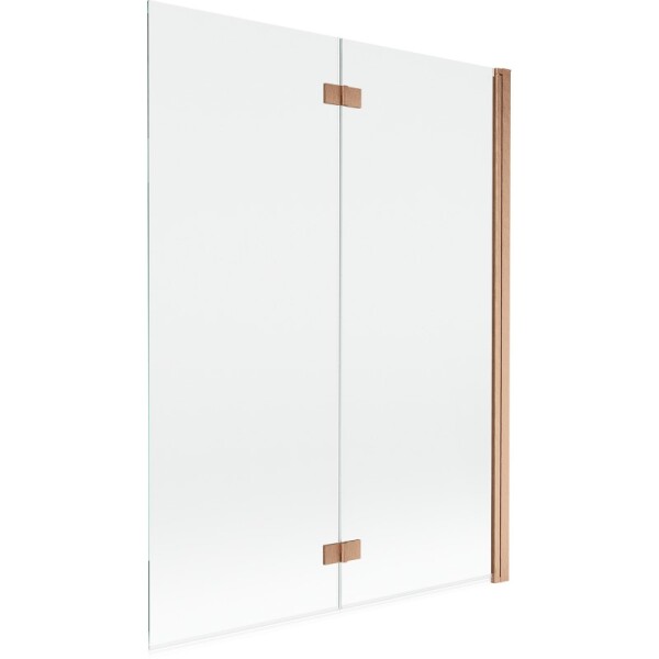 MEXEN - MIST vaňová zástena 130x150 cm 6mm 2-s, meď kartáčovaná, číra, pravá 8A9-130-002-65-00-P