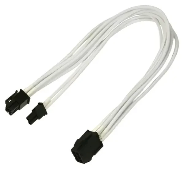 Nanoxia NXP683EW biela / Predlžovací kábel / PCI-E (6+2 pin) - PCI-E (6-pin) / 30 cm (NXP683EW)
