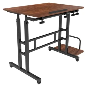 Mobilný stôl MC-124 čierna / Výškovo nastaviteľný stôl / výška 67-115 cm / nosnosť 50 kg / doska 80x60 cm (MC-124 B)