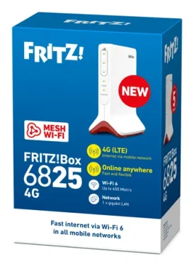 AVM FRITZ! Box 6825 / 4G LTE Router / Wi-Fi 6 (802.11ax) / 1x LAN / NanoSIM (20003158)