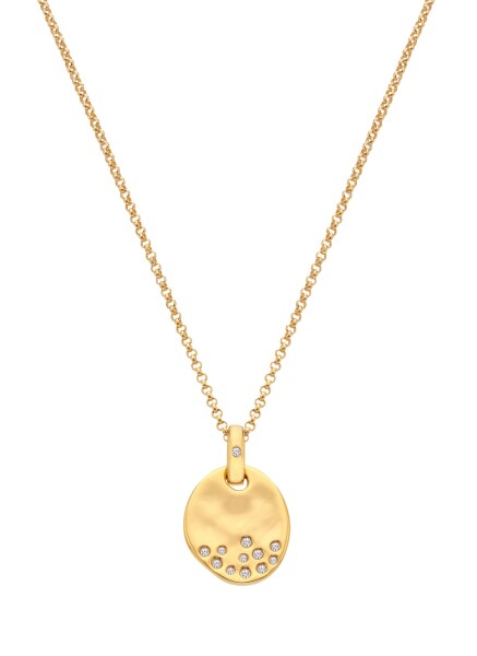 Hot Diamonds Pozlátený náhrdelník s diamantom a topazmi Jac Jossa Soul DP1020 (retiazka, prívesok)