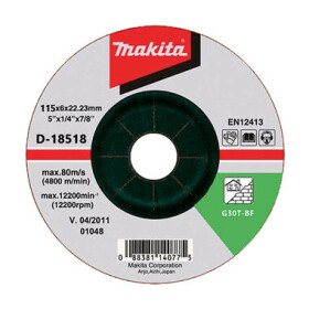 Makita D-18518 / brúsny kotúč na betón 125 mm 6.0 x 22.23 mm (D-18518)