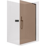 CERANO - Sprchová zástena Walk-in Onyx L-pravá vzpera - 8 mm - čierna matná, bronzové sklo - 160x200 CER-688060