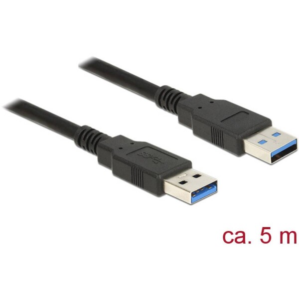 Delock USB kábel USB 3.2 Gen1 USB-A zástrčka, USB-A zástrčka 5.00 m čierna pozlátené kontakty 85064; 85064