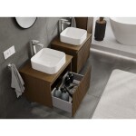 MEXEN/S - Rivel kúpeľňová skrinka pod umývadlo 60, 1 šuplík, reliéf, orech 91A20-06047-1-BF86