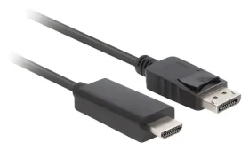Lanberg CA-DPHD-11CC-0050-BK čierna / Kábel DisplayPort na HDMI / 5 m / DP 1.1 / 1080p / 60 Hz (CA-DPHD-11CC-0050-BK)