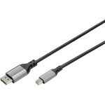 Digitus DisplayPort / Mini-DisplayPort prepojovací kábel Konektor DisplayPort, Mini DisplayPort konektory 2 m čierna DB-340106-020-S tienený, hliníková; DB-340106-020-S