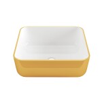 INVENA - Umývadlo na dosku MALAGA 39 cm, biela/zlatá CE-39-013-W