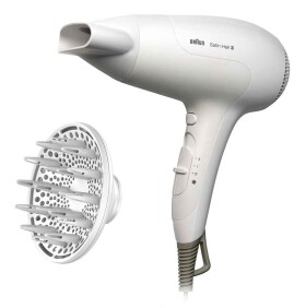 Braun Satin Hair 3 HD385 biela / Fén na vlasy / 2000 W / 3 teploty / 2 intenzity / 1.8 m (HD385)