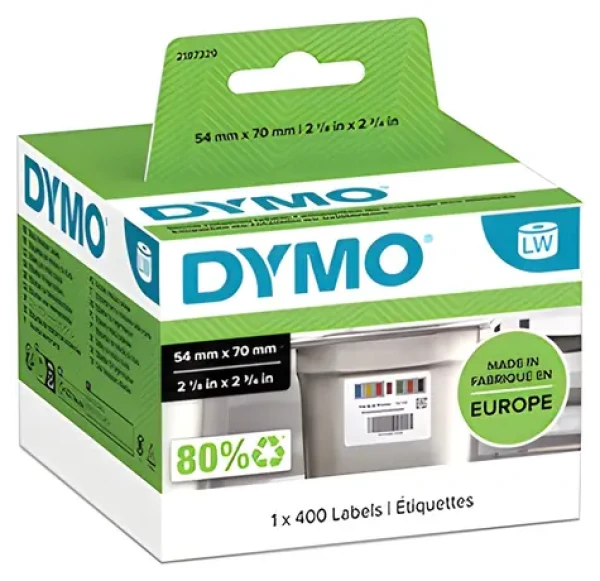 Dymo papierové štítky kontrolné potravinové / 70x54mm / biele / snímateľné / 400 ks (2187329)