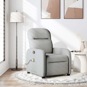 VidaXL vidaXL Rozkładany fotel masujący, Sivý, obity tkaniną