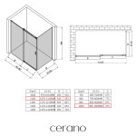 CERANO - Sprchovací kút Santoro - ľavá - 6 mm - chróm, mliečne sklo - 110x100 - posuvný CER-665692
