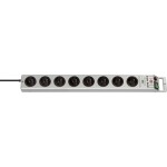 Zásuvková lišta Brennenstuhl 1153344318, Super-Solid, s vypínačom, 8x, strieborná, CZ; 1153344318