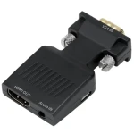PremiumCord Prevodník VGA na HDMI čierna / Redukcia / Full HD 1080p / audio 3,5 mm jack / USB napájanie (khcon-52)