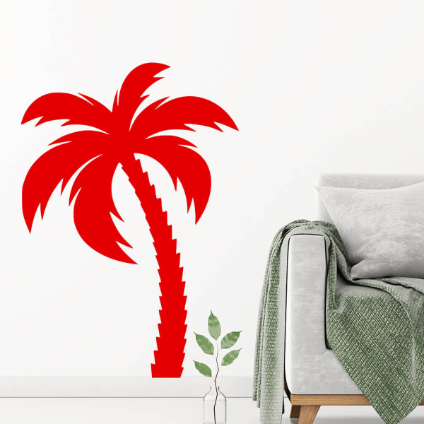 Veselá Stena Samolepka Palma Farba: červená, Veľkosť: 60 x 41 cm