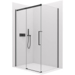 CERANO - Sprchovací kút Lantono L/P - 8 mm - Soft-Close - čierna matná, transparentné sklo - 170x80x195 - posuvný CER-433229