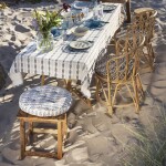 MADAM STOLTZ Kulatý podsedák Fishes Blue Ø 45 cm