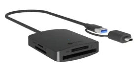 Icy Box IB-CR302-CU3 čierna / Externá čítačka pamäťových kariet / 4v1 / USB-A USB-C 3.2 Gen 1 (IB-CR302-CU3)