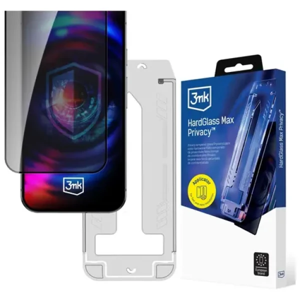 3mk HardGlass Max Privacy FrameFit / Ochranné sklo / Apple iPhone 15 PLUS a 16 PLUS / 9H / Privacy 28° (5903108671705)
