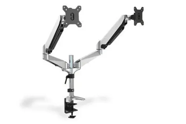Digitus DA-90353 strieborná / Držiak pre 2 monitory / VESA 75-100 mm / nosnosť 2x 8 kg / plynová pružina (DA-90353)