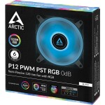 ARCTIC P12 PWM PST RGB 0dB čierna / 120 mm / 0 - 2000 RPM / 48.8 CFM / RGB / 4-pin + 4-Pin Socket (ACFAN00186A)