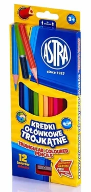 ASTRA Pastelky trojboké 12ks s strúhadlom (26194)