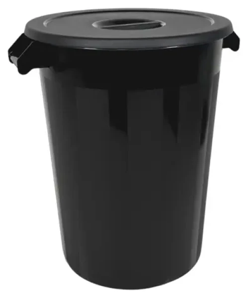 DENOX Odpadkový kôš Industrial 100 l čierna / Ergonomické madlá / HDPE / 3,5 mm stena / -10 až +75 °C
