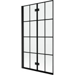 MEXEN - MIST vaňová zástena 100x150 cm 6mm 2-s, čierna, dekor, ľavá 8A9-100-002-70-77-L