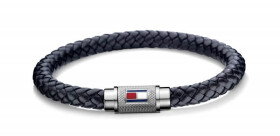 Tommy Hilfiger Trendy tmavo modrý kožený náramok TH2701000