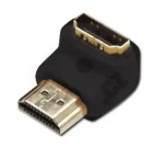 Digitus HDMI adaptér 90 ° čierno-zlatý / Adaptér / HDMI-HDMI / 4K 60Hz / poniklované kontakty (AK-330502-000-S)