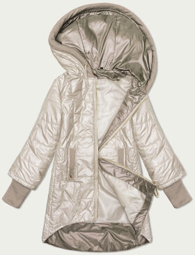 Svetlo béžová prešívaná bunda s ozdobným sťahovacím lemom S'West (B8345-70) odstíny béžové 52