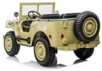 Mamido Detský elektrický vojenský Jeep Willys 4x4 trojmiestny béžový