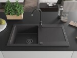 MEXEN/S MEXEN/S - Leo granitový drez 1 s odkvapkávačom 900x500 mm, čierna kropenatá, + sifón grafit 6501901010-76-B