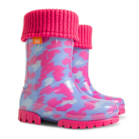 Demar TWISTER LUX PRINT 0039 C srdiečka Detské zateplené gumáky 28-29 0039C_28-29