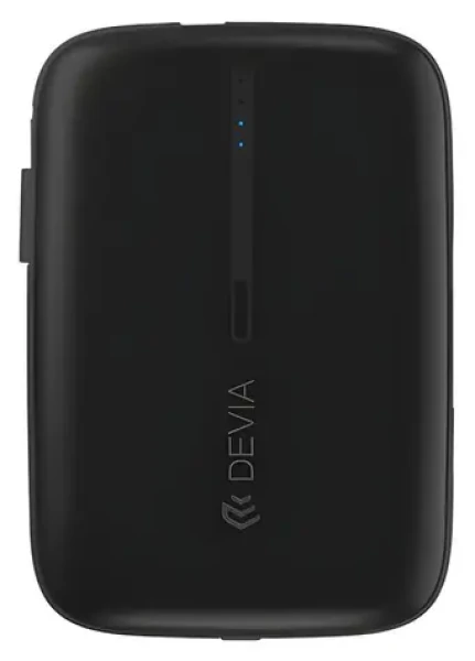 Devia Kintone čierna / Powerbanka / 10000 mAh / vstavané káble (6938595387562)