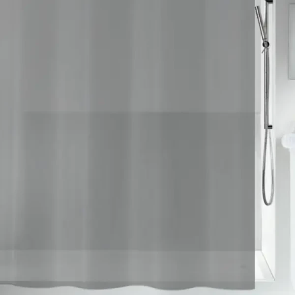Spirella BIO sivá, priesvitná / Sprchový záves / PEVA / 180 x 200 cm