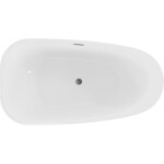 MEXEN/S - Giada voľne stojaca vaňa 170 x 90, biela lesk, sifón a prepad grafit metal 52741709000-95