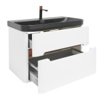 Kúpeľňová skrinka s umývadlom a batériou SAT Fusion 77,5x53x45 cm biela matná mat SATFUSION280WBKMBA SATFUSION280WBKMBA