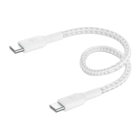 Belkin BOOST CHARGE napájací kábel opletený USB-C na USB-C biela / 60W / 15cm (CAB004BT0MWH)