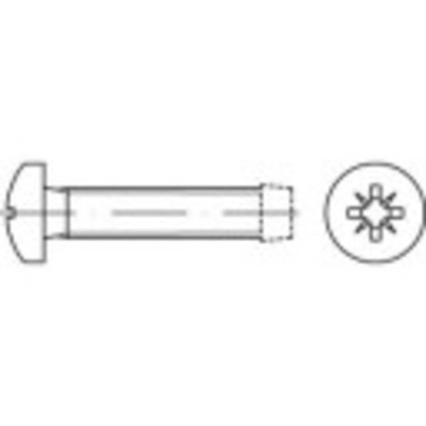 TOOLCRAFT 141012 závitníkové skrutky M2.5 6 mm krížová dražka Pozidriv DIN 7500 ocel glavanizované zinkom 1000 ks; 141012