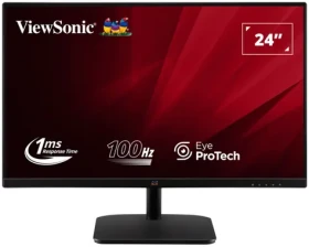 23,8" ViewSonic VA2432-MHD-3 čierna / Monitor / IPS / 1920x1080 / 100 Hz / 1ms / 250 cd/m2 / HDMI / DP / VGA / VESA (VA2432-MHD-3)