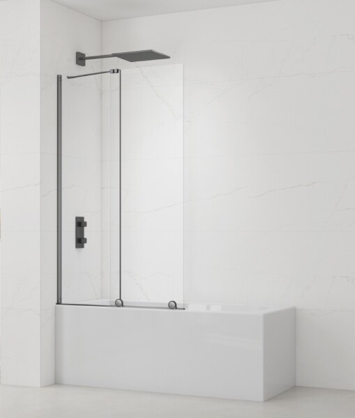 Vaňová zástena SAT Walk-In Xmotion 150x117,5 cm PVD Gun metal SATWIXMVZ150GM SATWIXMVZ150GM
