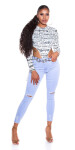 Sexy Skinny Ripped Leg Jeans denimblue 34