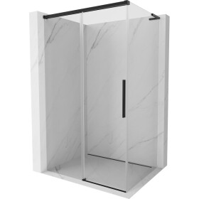 MEXEN/S - Rox L sprchový kút posuvný 120 x 85, transparent, čierna 8C2L-120-085-70-00