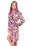 Dámsky župan s kapucňou Flora Short 4856 4803 mauve wine - Vestis L