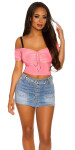 Sexy KouCla Off Shoulder Crop Top Einheitsgroesse